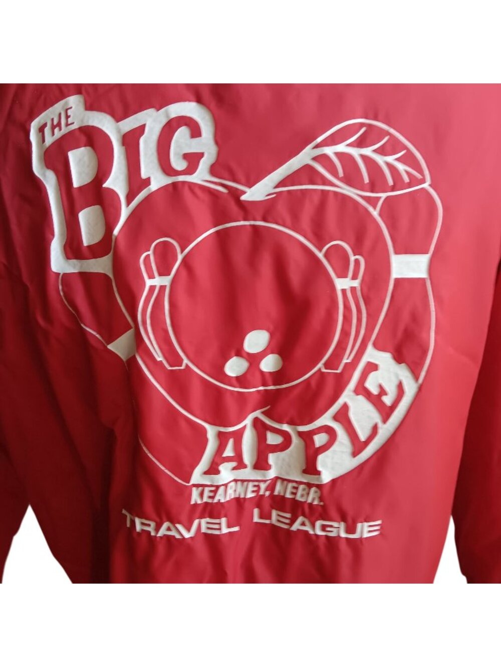 Medium True Vintage Puffer Bowling Jacket Big Apple League Big Red Nebraska 90s